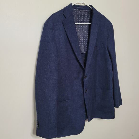 Jos. A. Bank Men’s 44R Navy Wool Sport Coat Blazer Relaxed Tailoring - Picture 1 of 8